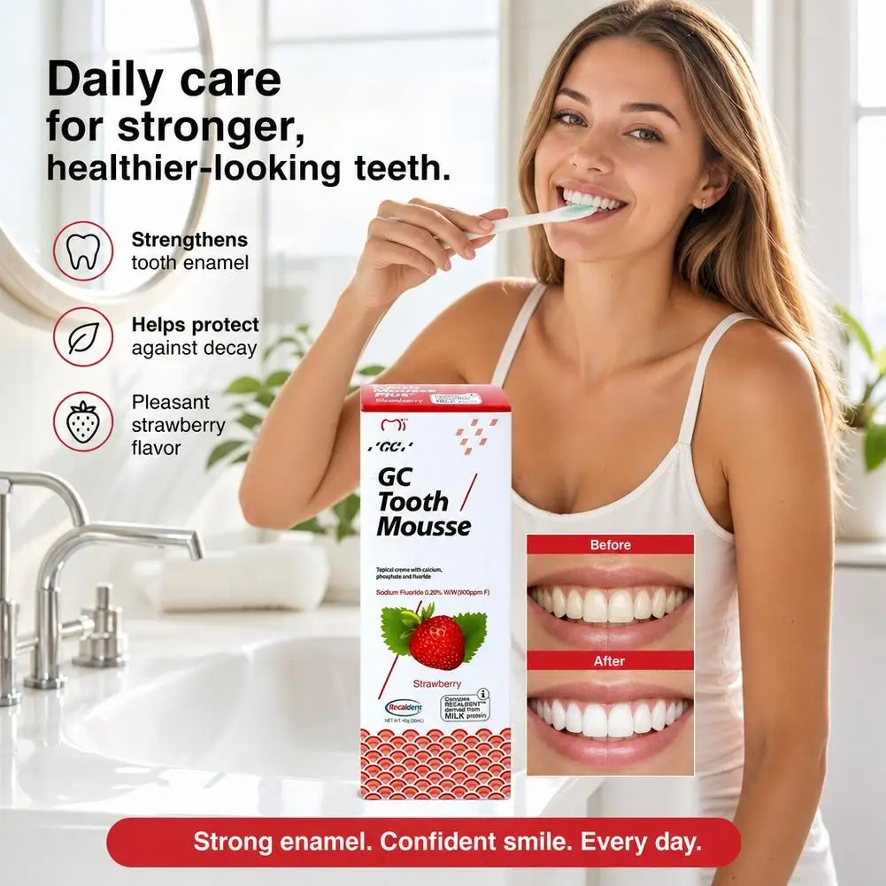Original GC Tooth Mousse Kids Fluoride Paste Adult Oral Care Cavities Caries Protection Anti-cavity Prevent Fruit Flavor