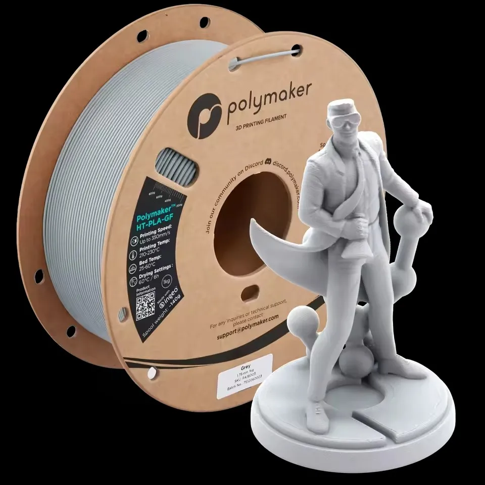 Filamento 3D Polymaker HT-PLA-GF 1.75mm 1kg/bobina PLA de Fibra de Vidrio de Alta Temperatura, Estable hasta 150°C ° Filamento para Impresora 3D C FDM