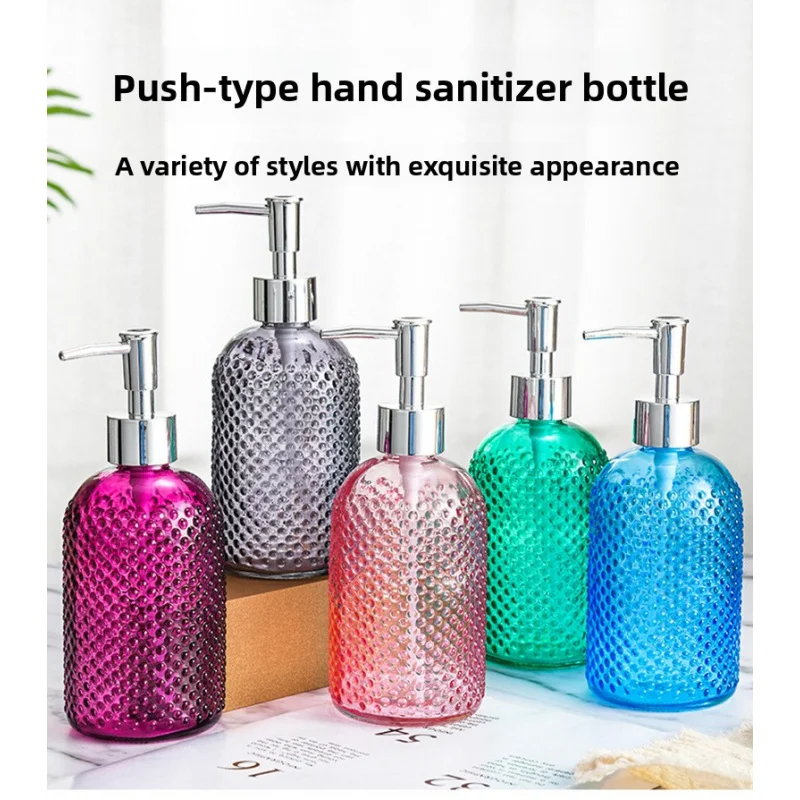 Image of 1PCS 400ML Nordic Licht Luxus Glas Lotion Hand Sanitizer Pumpe Flasche Shampoo und Körper Waschen Dispenser Flasche hohe Ästhetische