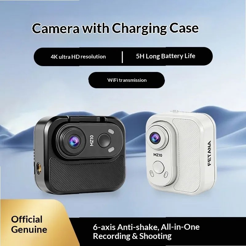 

4K Sports Thumb Camera with Chest Mount, Anti-Shake Vlog Camera for Pet Recording, Cycling, and Travel
