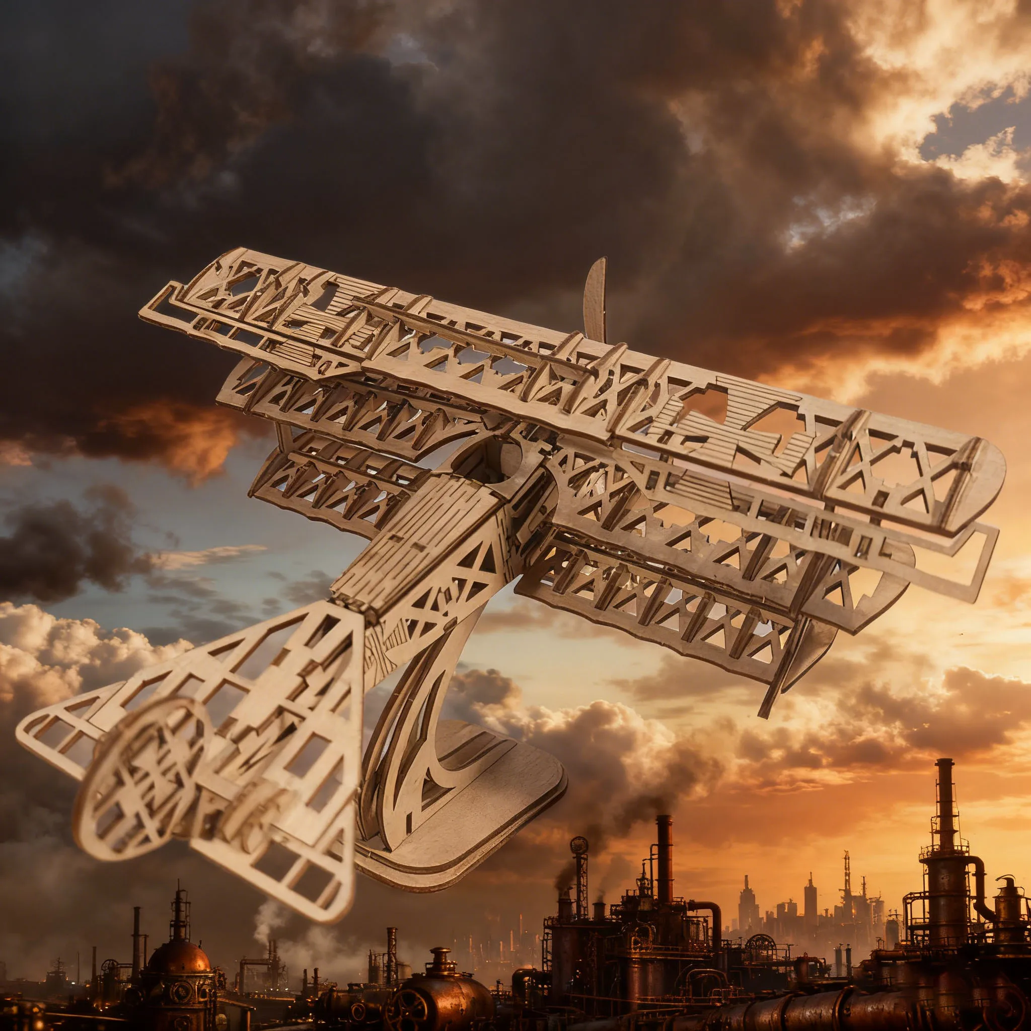 Challenging 3D wooden aeroplane puzzle, exquisitely crafted mechanical model, ideal for adults, the perfect gift.