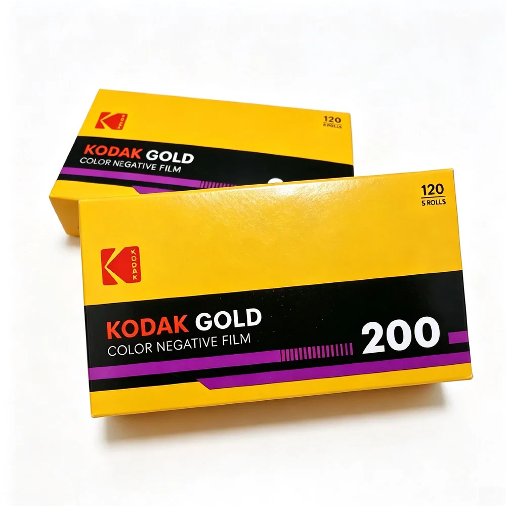 New Packaging Kodak IOS 200 1/5 Rolls Gold 200 Degree 120 Color Negative Film Professional Portrait Landscape Filme C41 Flushing
