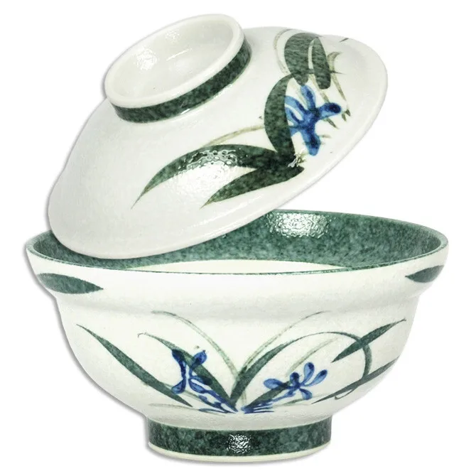 Cuenco Donburi de porcelana japonesa de 6 y 25 pulgadas con tapa, plato para sopa de fideos y arroz, artículos de cerámica seguros para microondas para Ramen Udon