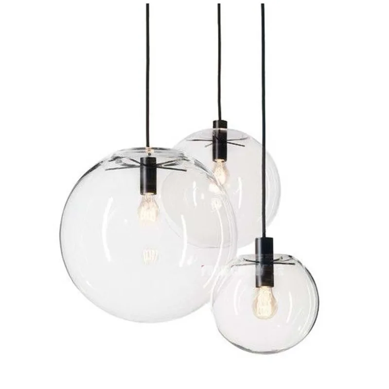 

Modern simple glass round ball chandelier fashionable personality creative round bubble single head restaurant 220V