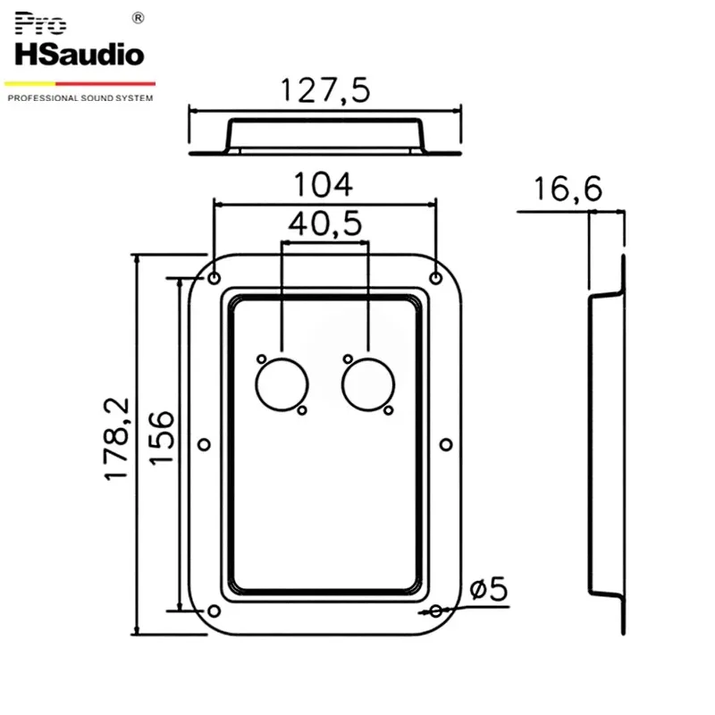 1pcs Line Array With Back Plate Speaker Parts Size:178.5L*127.5W*16.6H