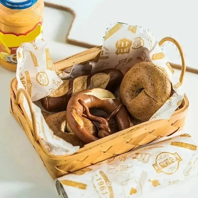50PCS Food Grade Greaseproof Paper, Printed Sandwich Burger Wrapping Paper, Baking Liner & Pastry Tray Paper for Food Packaging view 4