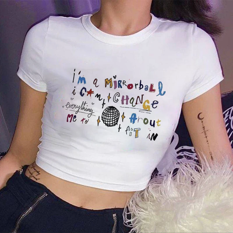 Crop Top Taylor Midnights  Fans Gift Printed Letters Women\'s Clothing Gothic 2024 T-shirt O Neck Streetwear Fashion Top