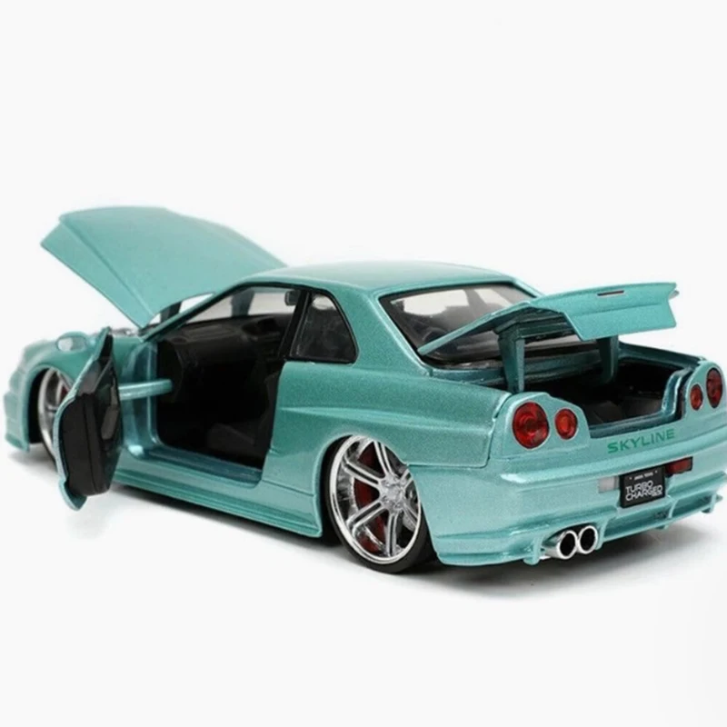 Jada 1:24 Scale GTR-R34 Alloy Simulation Car Model Static Collection Decorated Holiday Gifts Toys Souvenir Gift