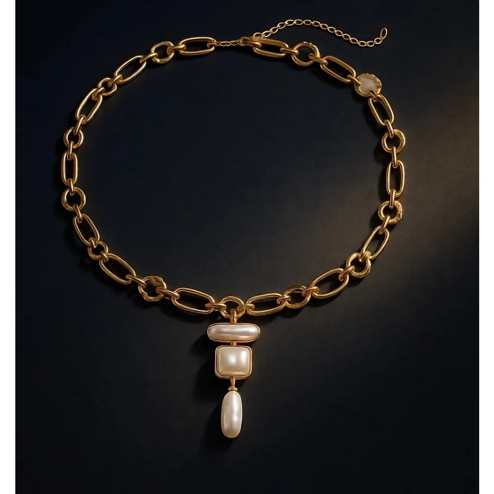 

Массивное многослойное колье-чокер с жемчугом и бусинами для женщин