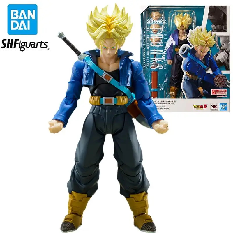 

[In stock] Bandai Genuine 14CM S.H.Figuarts SHF Dragon Ball Trunks Super Saiyan Anime Peripheral Can Be Hands-on Gift Model Toy