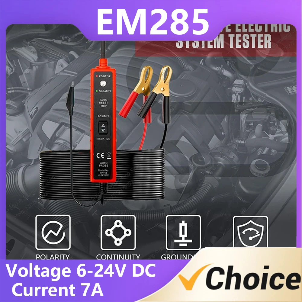 

EM285 Automobile Electronics Protection 6 - 24V/Защита от перегрузки 7A Тест непрерывности/Поляризация напряжения/Контрольные огни/Проверка положения двигателя/стойки короткое замыкание/Тест на плохое заземление