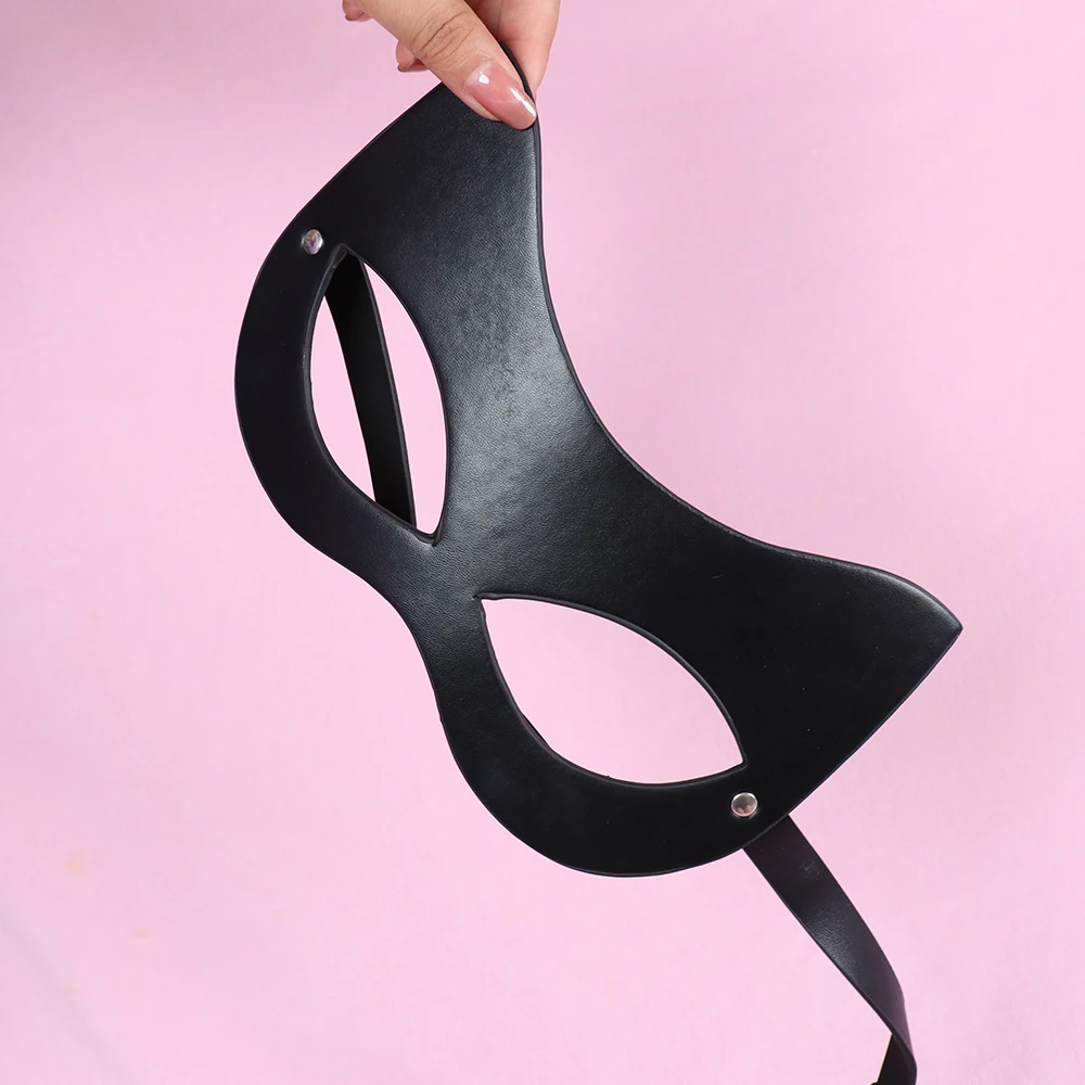 أقنعة جلدية سوداء تأثيري حفلة تنكرية قناع القط حفلة بولي Eye أغطية العين تأثيري حلي العين التبعي