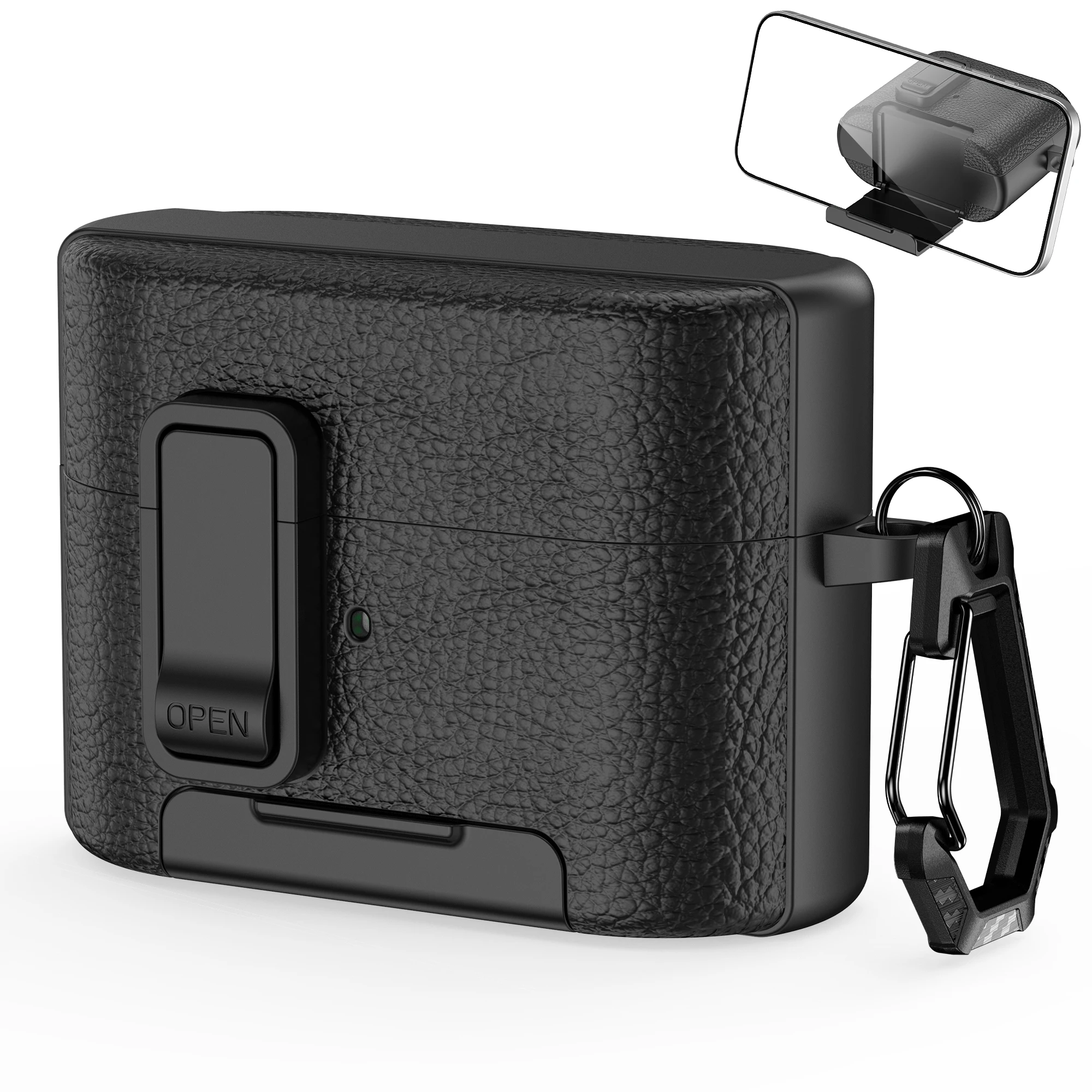 New Earphone Cover For sony WF-1000XM6 Protective Case With Secure Lock Invisible Phone Stand Leather Texture Protect Cover