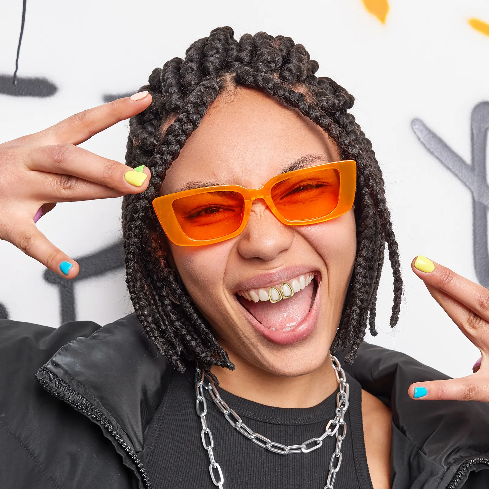 2 قطعة شوايات الأسنان المعدنية النحاسية قبعات الأسنان الذهبية الهيب هوب حفلة مغني الراب زي الفم شواء غطاء الأسنان الذهبية الشوايات لأسنانك