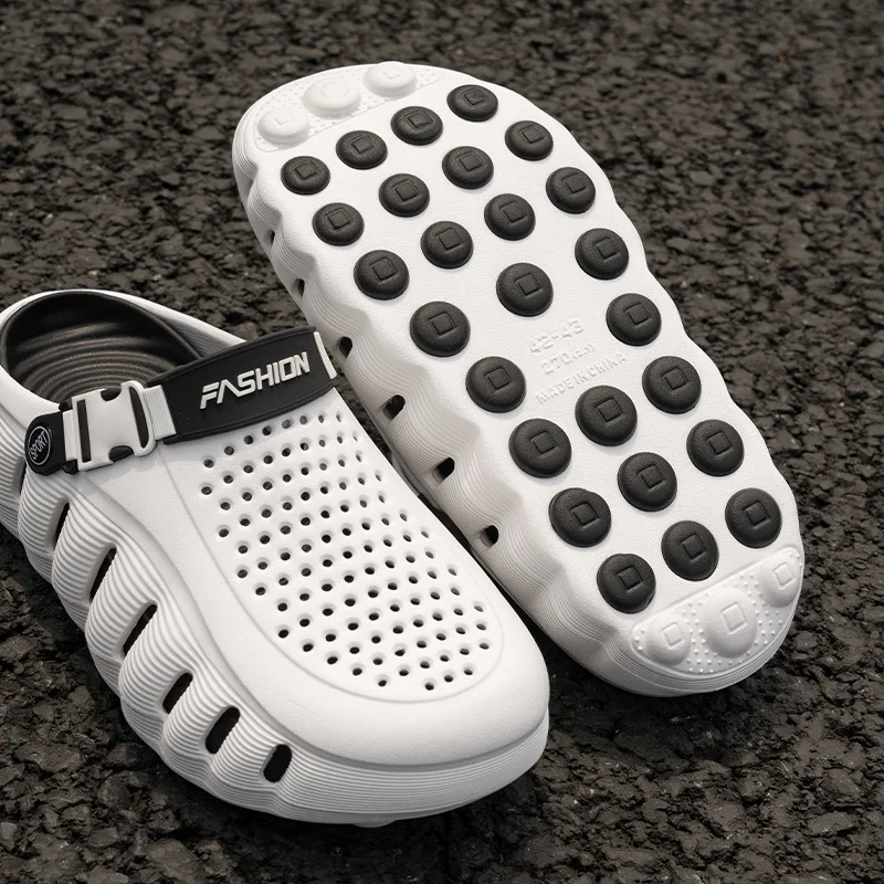 

ClaWave Men Women EVA Platform Clogs Shoes Height Increasing Breathable Holes Non-slip Two Wear Casual Beach Slippers Size 36-45