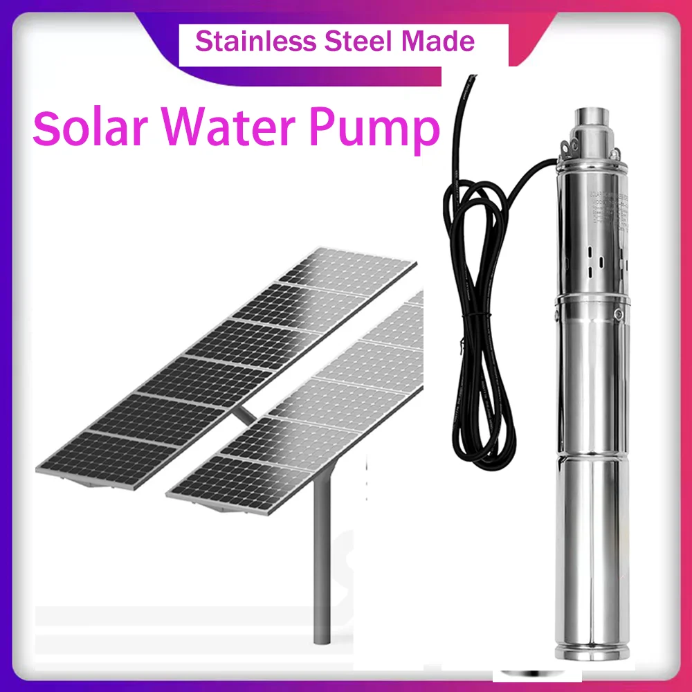 

750W DC 48V Solar Brushless Photovoltaic Deep Well Pump With Built MPPT Controller Household Irrigation Solar Well Drilling Pump