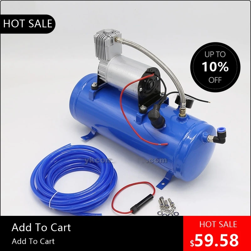 

818003 Полезный компрессор насоса для накачивания шин от 20PSI до 150PSI 12 В с баком 6 л для пневматического рожка, поезда, грузовика, автофургона, шины 5