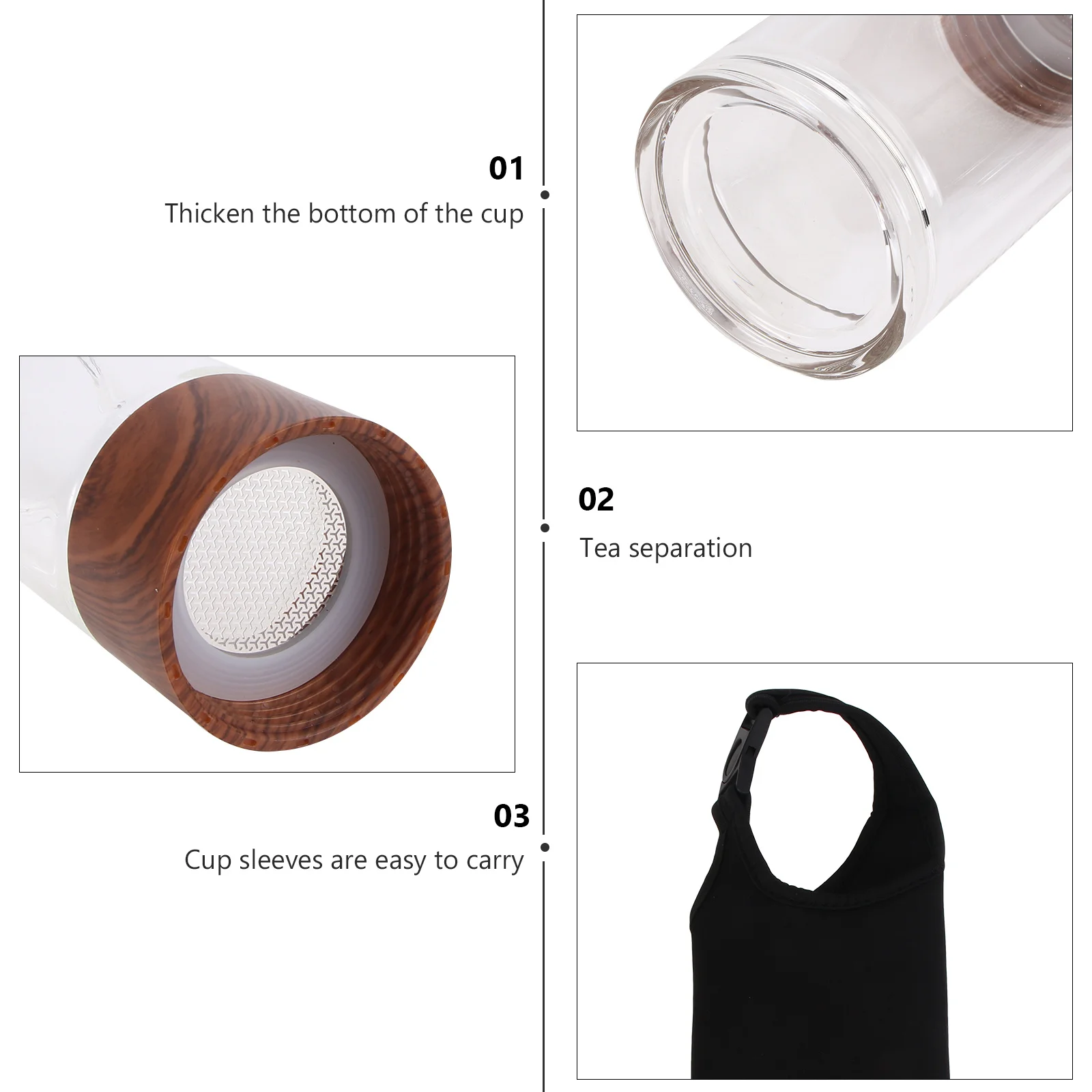 

1Pcs Insulated Glass Tea Infuser Bottle Anti Scalding Tea Water Bottle for Picnic Camping Outdoor Sports Activities