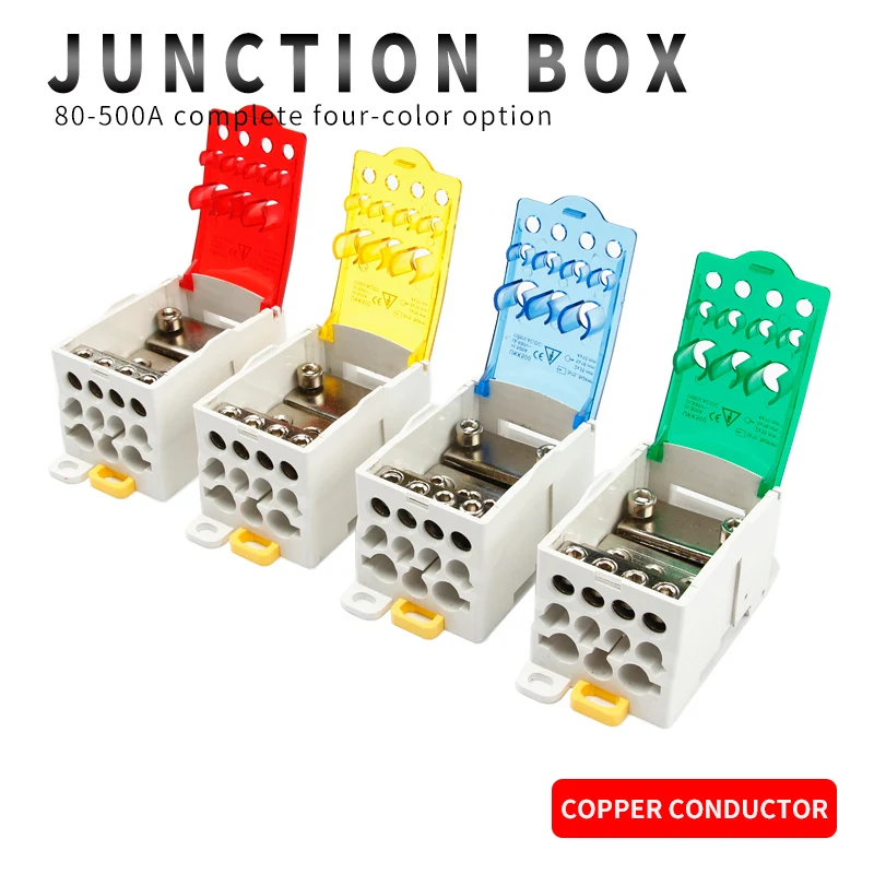 Distribution Box One In Several Out Power Wire Universal Electric Connector Junction Din Rail Terminal Block UKK 80A160A250A400A