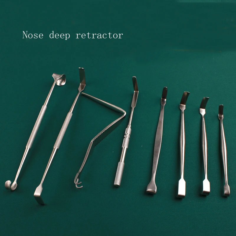 Retractor de nariz tipo L de acero inoxidable, instrumento de ángulo recto, herramientas de ángulo mandibular, retractor de párpados de doble cabeza