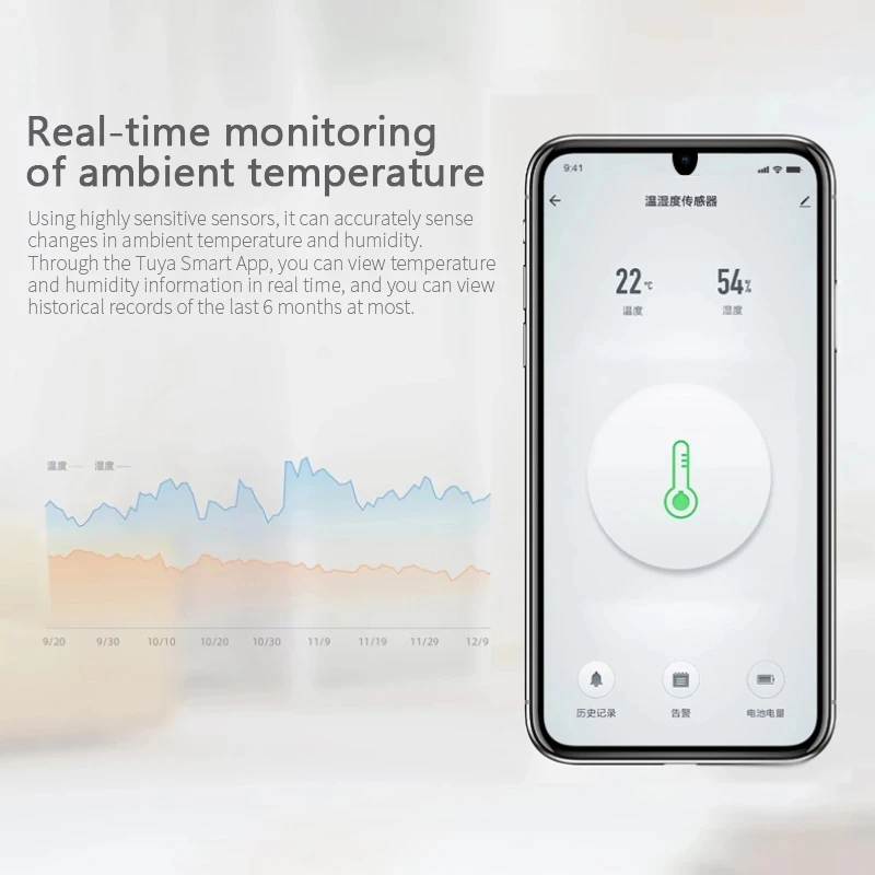 Tuya Zigbee Temperature And Humidity Sensor Voice Control Intelligent Home Hygrometer Real-time Monitoring Voice Alexa