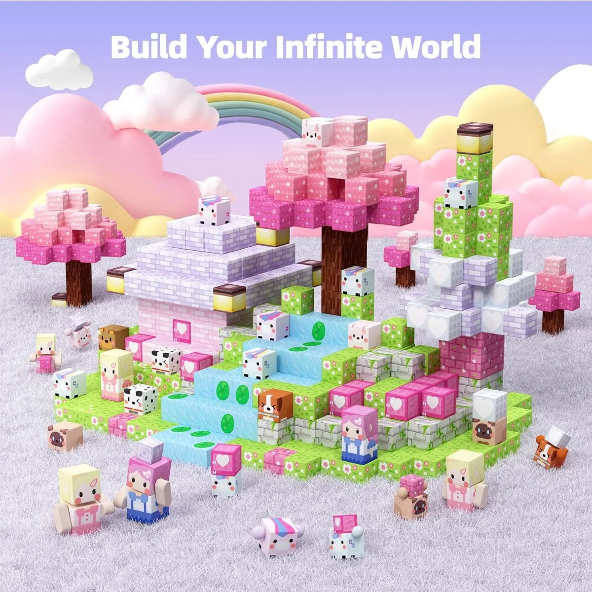 Magnetic Building Blocks Toy Mine World Magnet Princess Castle Blossom Cave Cube Set Brick Christmas Halloween Toys Kid Gift