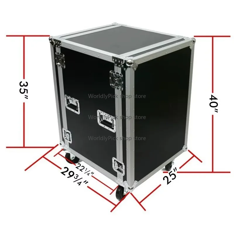 Aluminum Workstation Speaker Rack with Video Drawer Utility Flight Road Cases Portable Folding DJ Table
