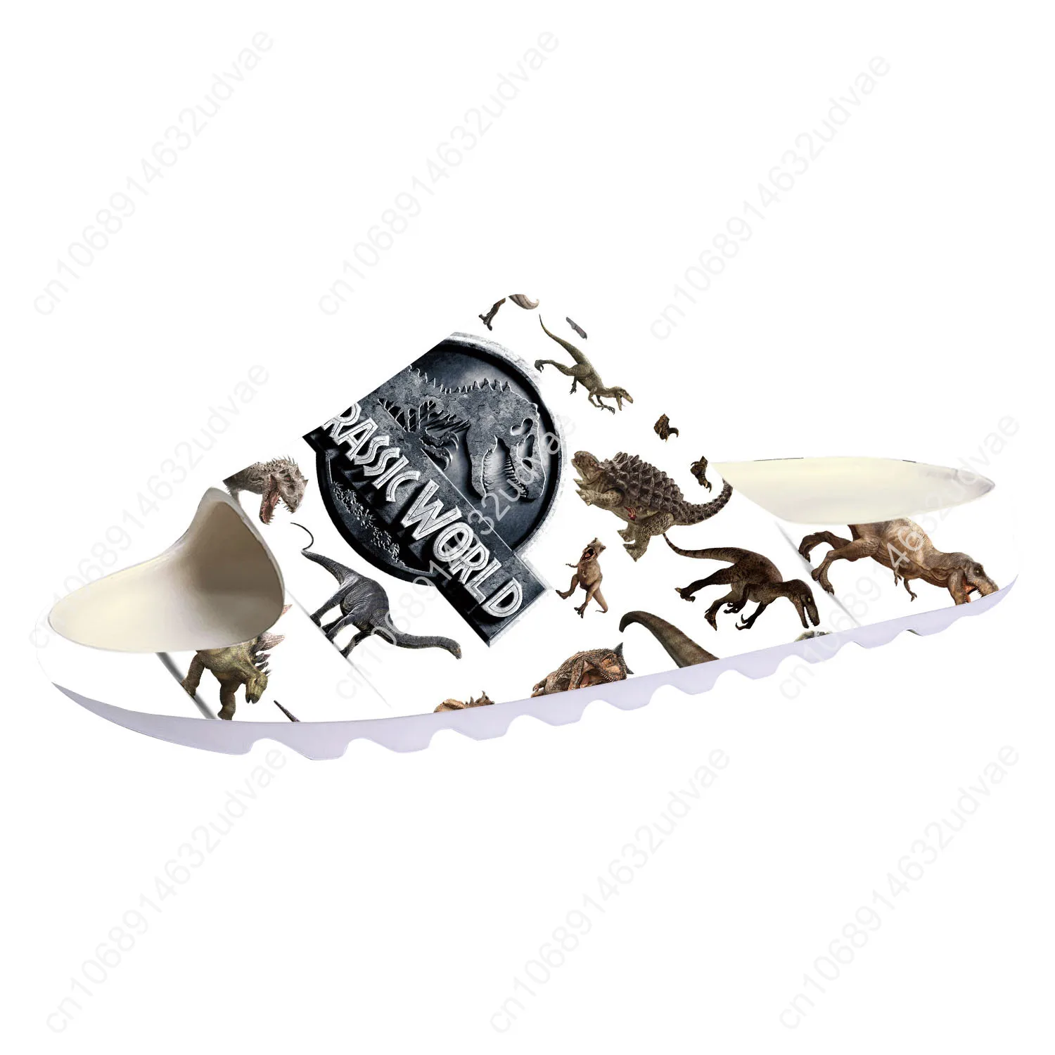 Jurassic Dinosaur World Park Soft Sole Sllipers Home Clogs Customized Step On Water Shoes Men Women Teenager Step in Sandals