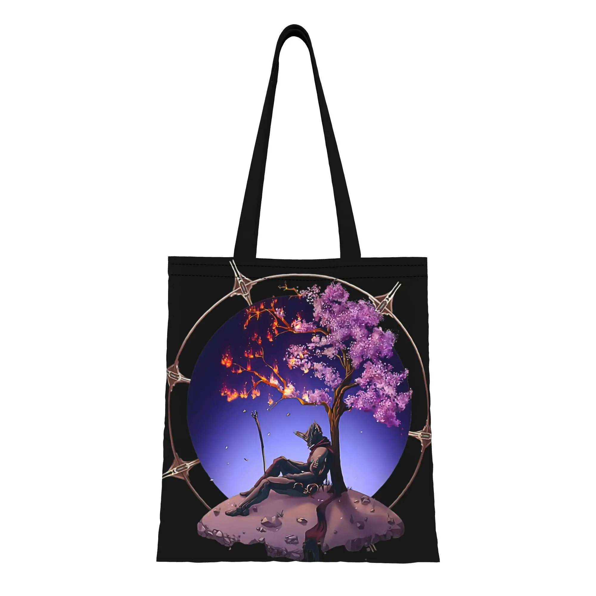 

1 шт. холщовая сумка-тоут с принтом Space Ninja из War-frame, идеально подходит для покупок и личного использования, отличный подарок