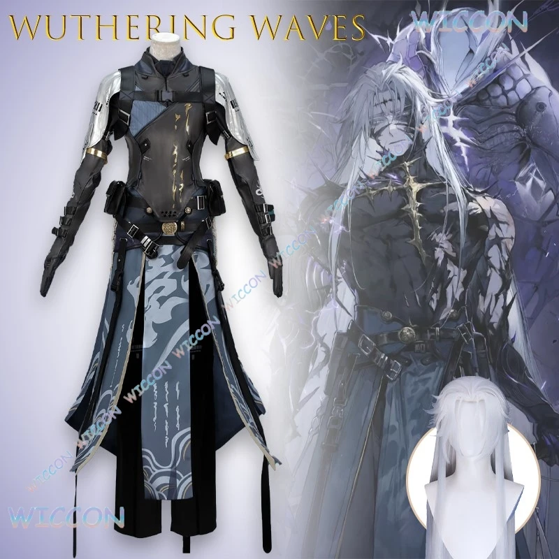 

Wuthering Waves Kakarot Ghost Hound Leader Stars Entwined FullSet Cosplay Costume Anime Game Character Role Play Outfit for Men