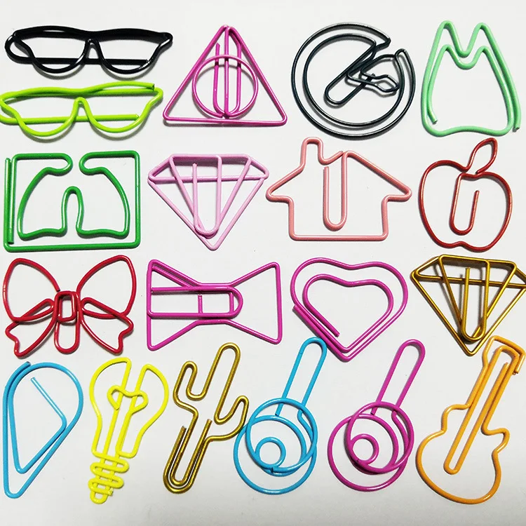 Updating 30 Different Shape Paper Clips Metal Multi-style Dog Rabbit House Paper Clip Bookmark Metal Creative Office Stationery