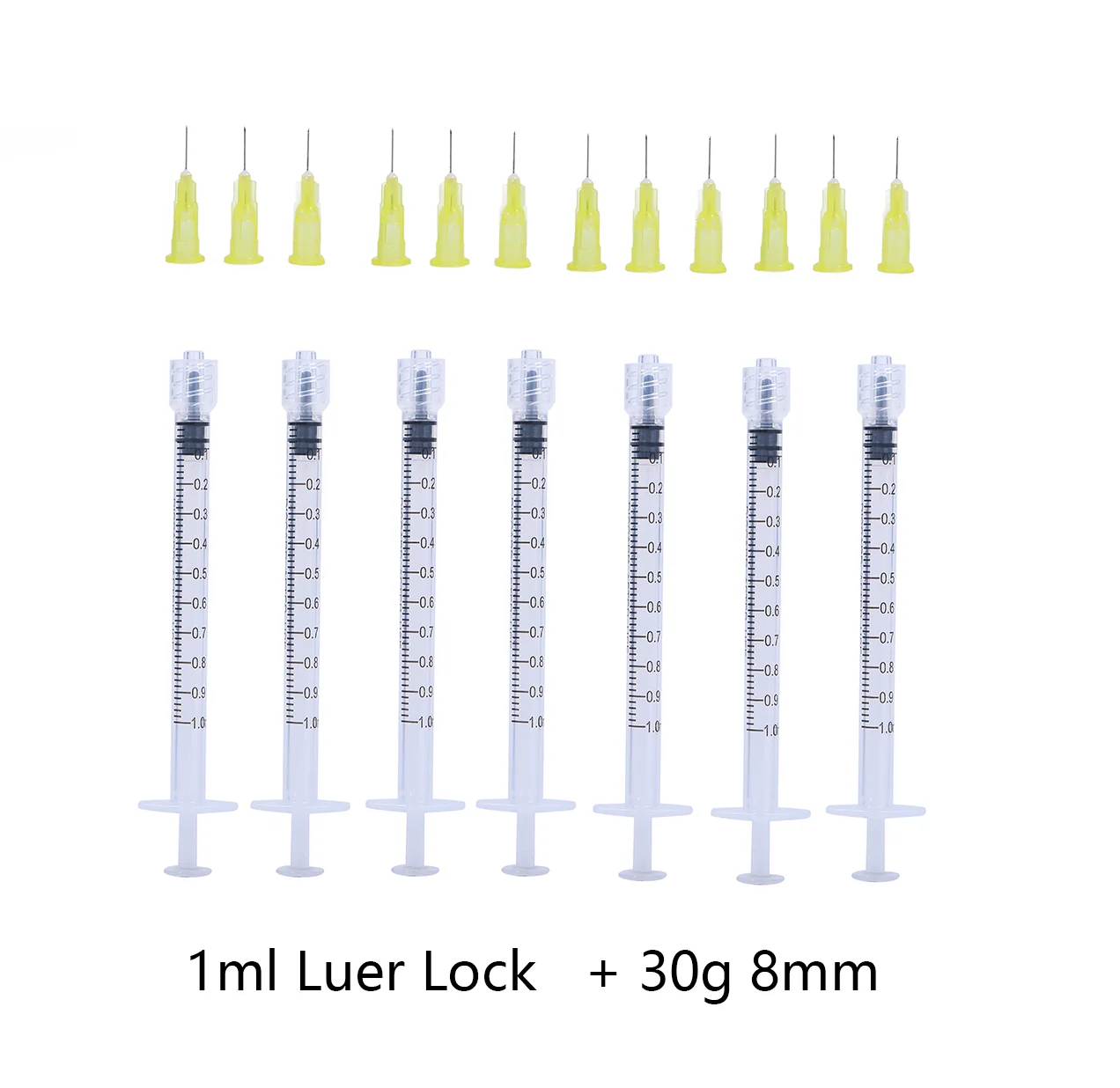 Imagem -04 - Luer Lock Small Needle Injection Tool Descartável Embalagem Individual Indolor para Beleza Ferramenta de Tatuagem 1ml 34g33g32g30g
