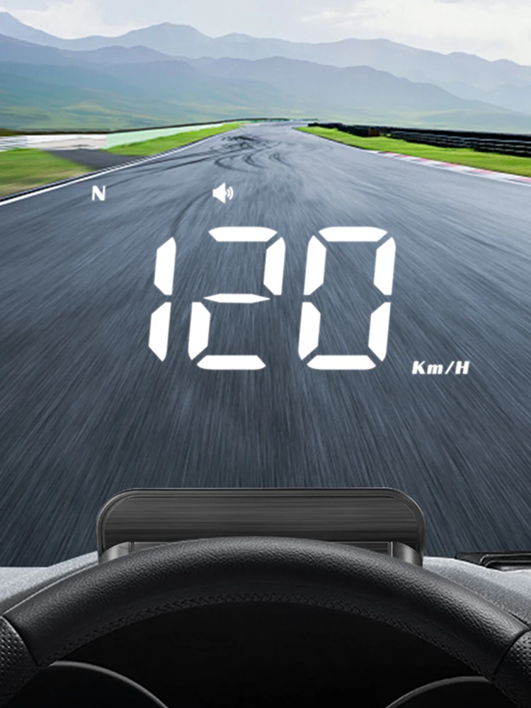Цифровой спидометр с большим шрифтом, GPS Speedo, автомобильный HUD, проектор на лобовое стекло, беспроводной GPS-детектор скорости, охранная сигнализация, автоаксессуары