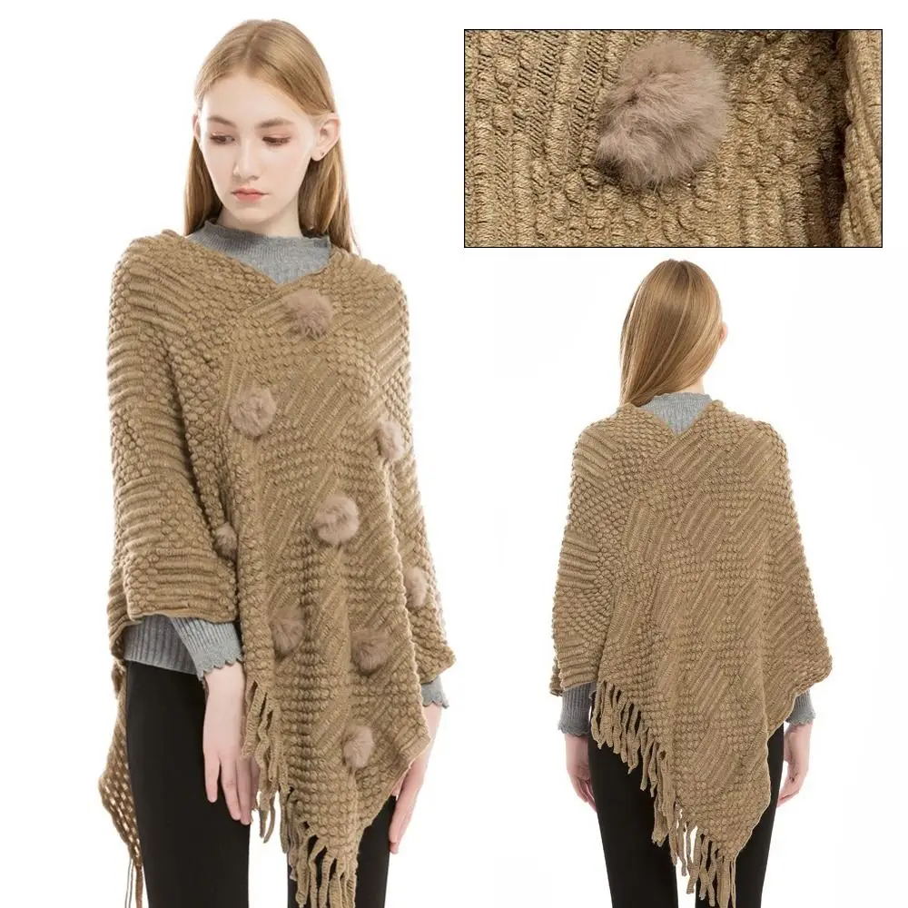 

Новая теплая шаль из искусственного кашемира, однотонная женская накидка больших размеров, шарф с кисточками из кроличьего меха