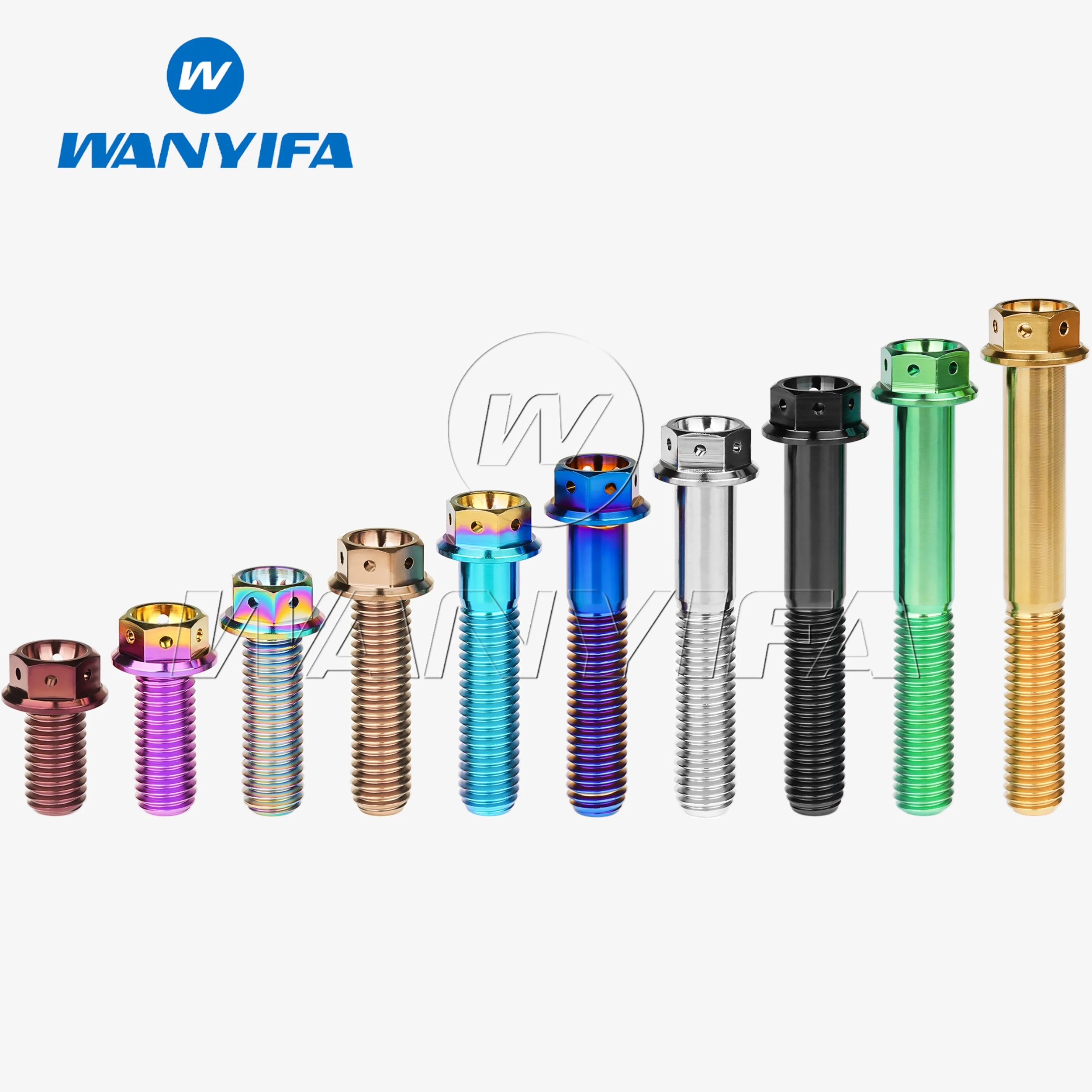 Wanyifa M6/M8 Titanium Drilled Hex Flange Bolt 10-65mm High Strength Fasteners Screws For motorcycle customization