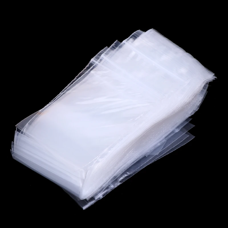 100 Pcs Clear Packaging Bags Self Sealing Bags Transparent Ziplock Jewelry Bags for Jewelry Beads Screws Tiny Items