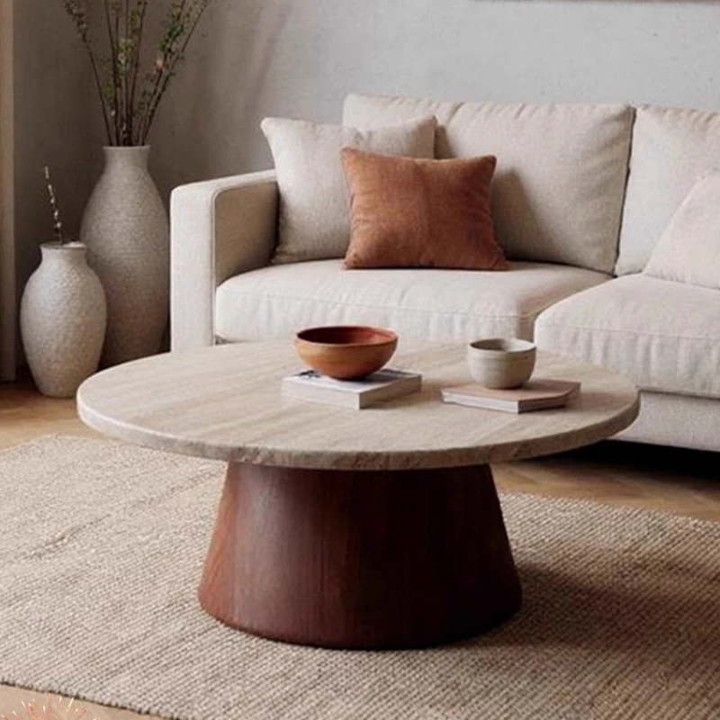 

Cheap Round Coffee Table Kitchen Wood Decoration Living Room Modern Side Table Unique Writing Mesa Auxiliar Patio Furniture