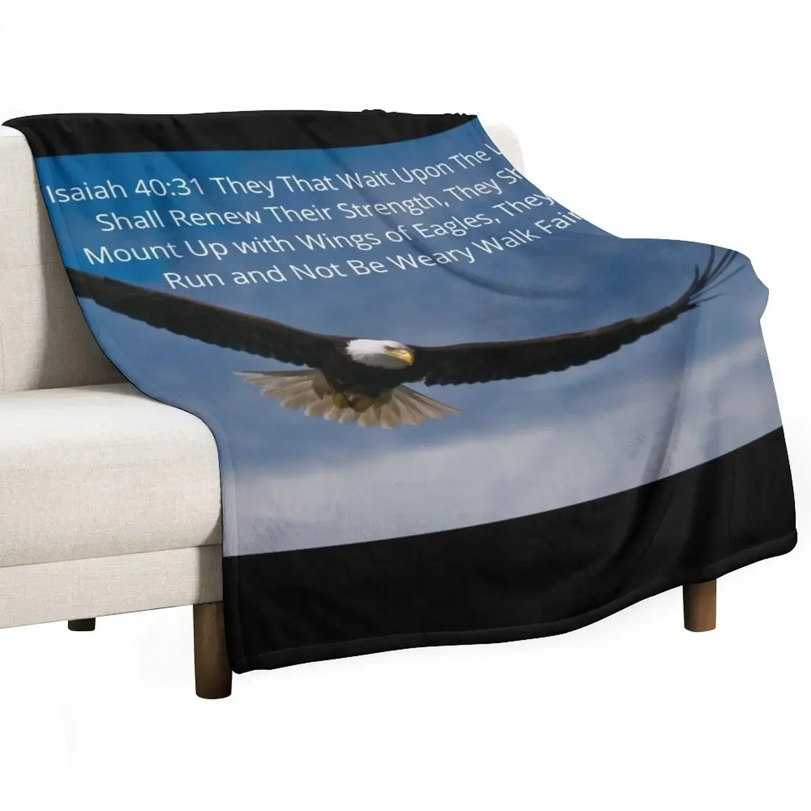 Isaiah 40 vs 31 On Eagles Wings Throw Blanket Luxury Designer Stuffeds decorative Vintage Large halloween Blankets