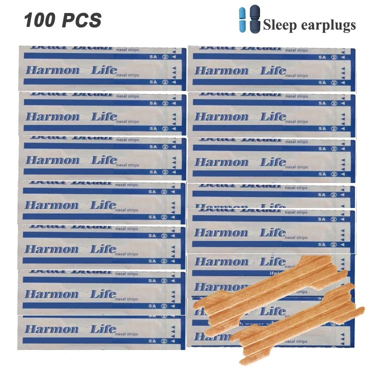 

100PCS Breath Nasal Strips Stop Snoring Right Aid Nose Patch Good Sleeping Patch Product Easier Breath Random Pattern
