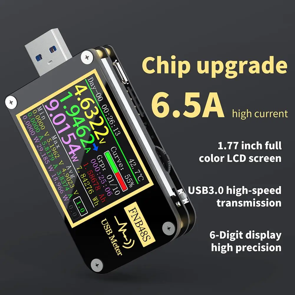 

For Fnirsi FNB48 Trigger Voltmeter Ammeter Current Voltmeter USB Tester QC4/PD3.0 2.0PPS Fast Charging Protocol Capacity Test