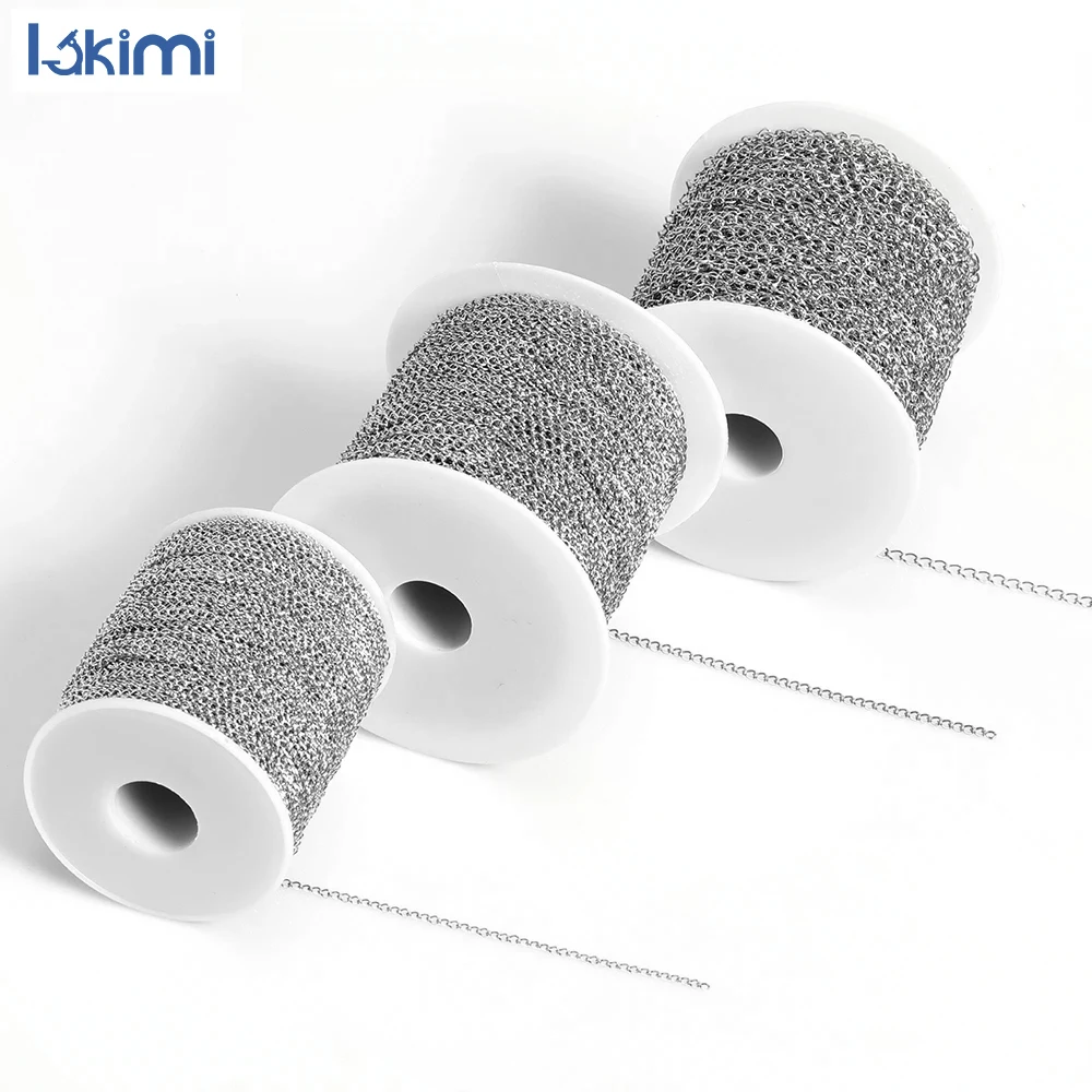 

10-метровый рулон базовой цепи из нержавеющей стали, идеально подходит для ювелирных проектов своими руками LK-AA66