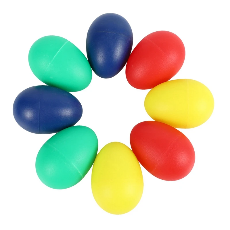 Percussão plástica musical ovo maracas para crianças, brincalhão shakers, brinquedos, 4 cores diferentes, 16pcs