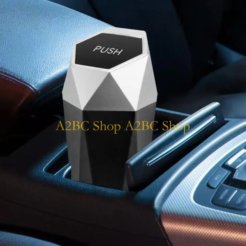 A2BC Space Saving Vehicle Waste Basket With Secure Mounting ABS Multifunctional Storage Bin For Car Trucks SUVs