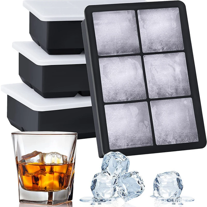 4/6/8/15 Grids Silica Gel Ice Cube Mold Large Square Ice Cube Ice Cube Mold DIY Ice Maker Cube Tray Ice Cube Tray