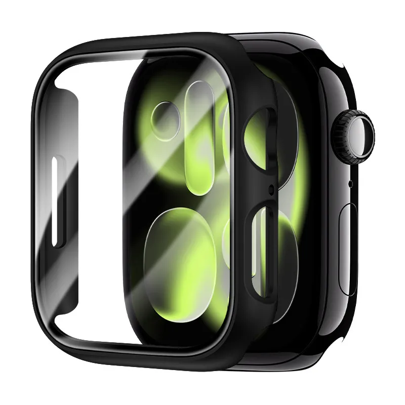Screen Protector For Apple Watch Case 45mm/41/44/40/42/38mm Tempered Glass+PC Bumper Cover Series 11 10 46mm 42mm 9 8 7 6 5 SE image 3