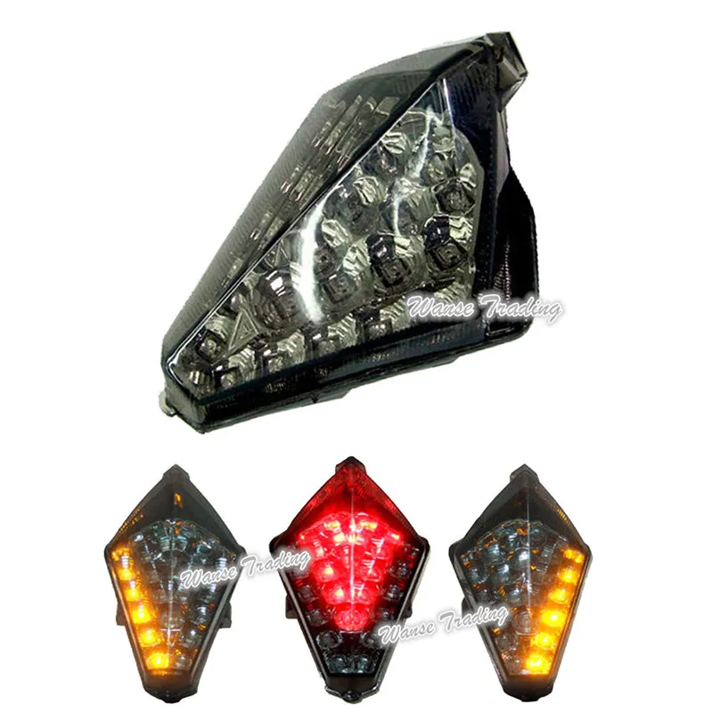 waase For Yamaha YZF R1 2007 2008 Chrome Tail Light Brake Turn Signals Integrated LED Light