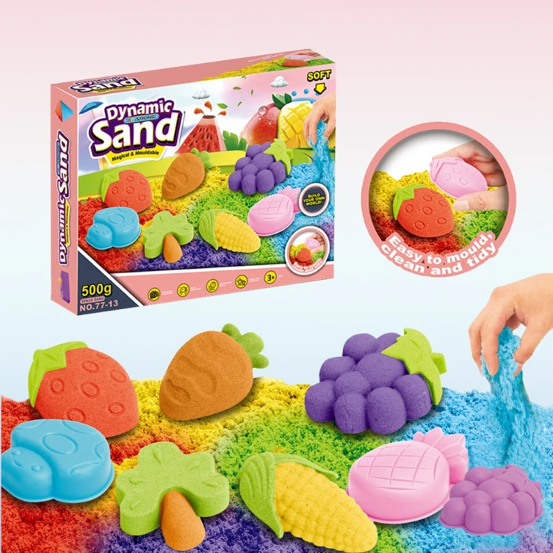 

Best-selling Space Sand Complete Magic Sand Set with Fruit Ice Cream Moulds Children's Sand Play Toy Set for Stress Relief