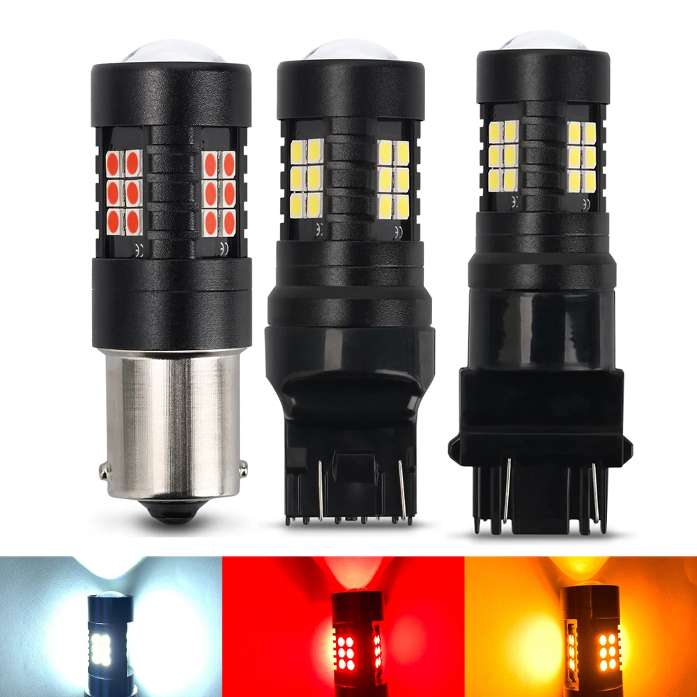 2PCS BAU15S PY21W LED 7443 W21/5W Bulbs 1157 BAY15D P21/5W 1156 P21W LED BA15S 3157 Lamp Reverse Lights Brake Lights Turn Signal