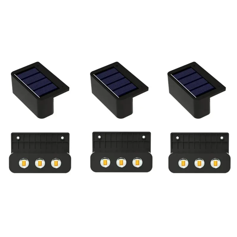 

PZHI-Solar Wall Lamp Sunlight Powered Outdoor Waterproof Light For Garden Illumination Up And Down Warm Light