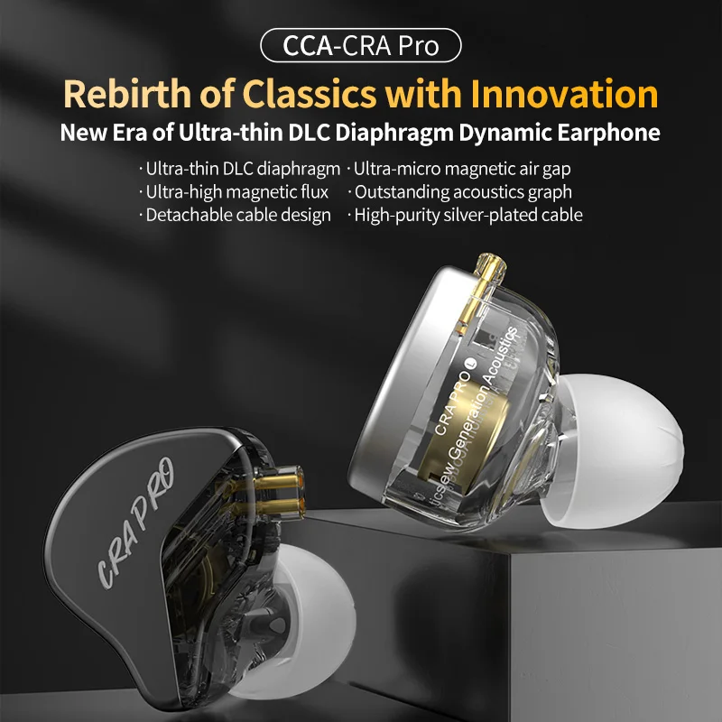 Nouveau CCA CRA Pro HIFI écouteurs DLC diamant diaphragme dynamique écouteurs avec câbles remplaçables écouteurs sport musique écouteurs